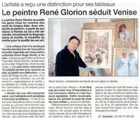 Le peintre René Glorion séduit Venise