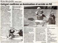 Kayak-polo. Gétigné confirme sa domination et accède en N3