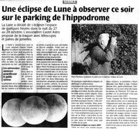 Science. Une éclipse de lune à observer ce soir sur le parking de l'hippodrome