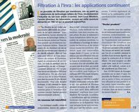 Filtration à l'Inra : les applications continuent
